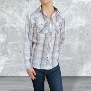 Plaid Woven Button-Down Shirt, Country Western Vibe